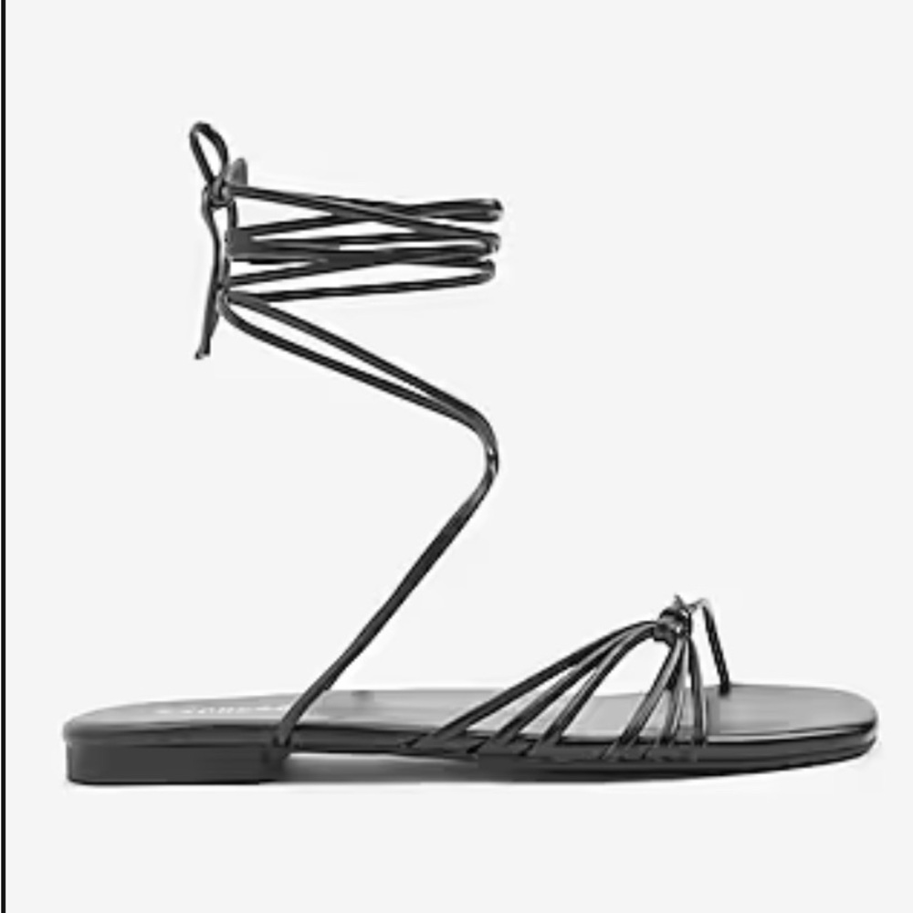 Express Black Wrap Sandals